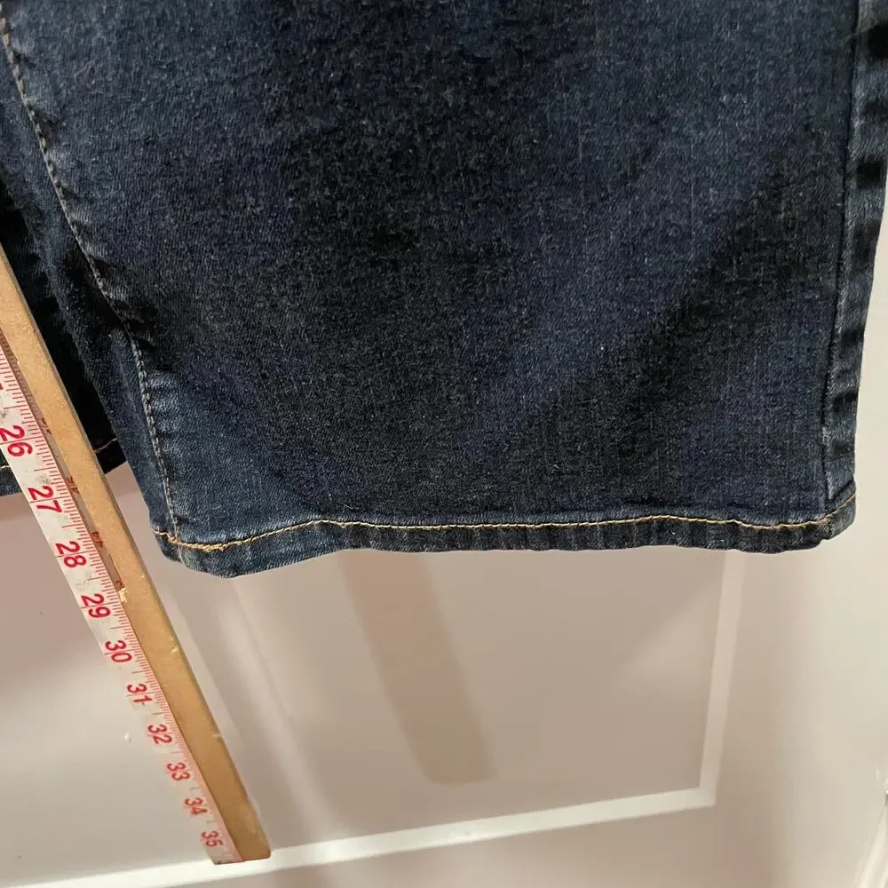 Lane Bryant women's dark wash jeans sz 18 petite slim boot genius fit jeans